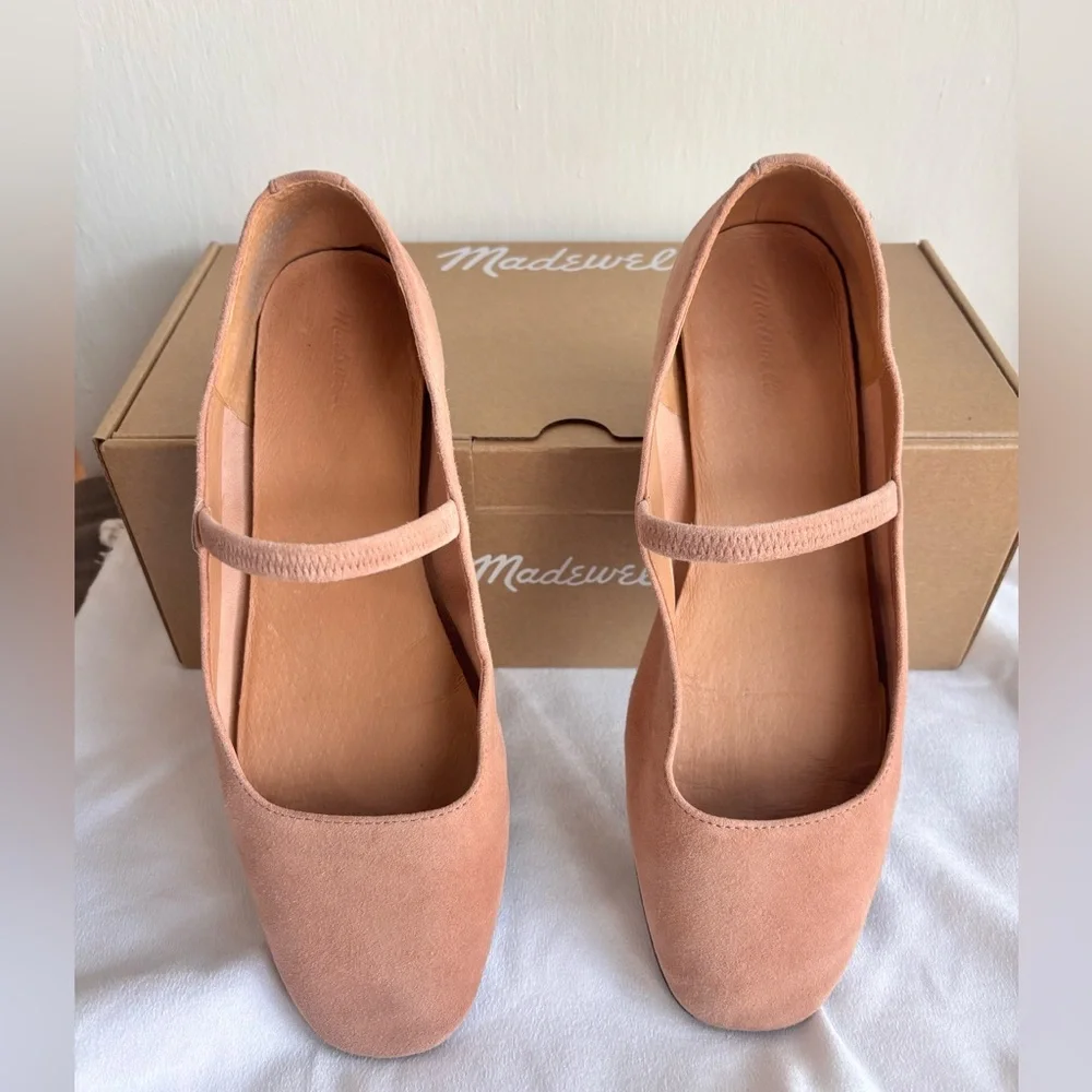 Madewell Gorgeous Greta Ballet Flat Mary Jane Nude Sand Color - Picture 5 of 9